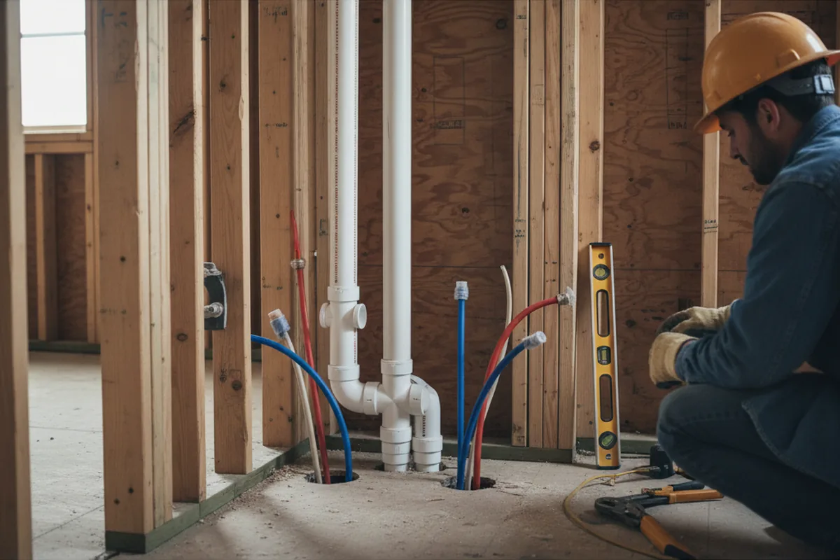 Drain and supply rough-in during Drain Cleaning in Montverde