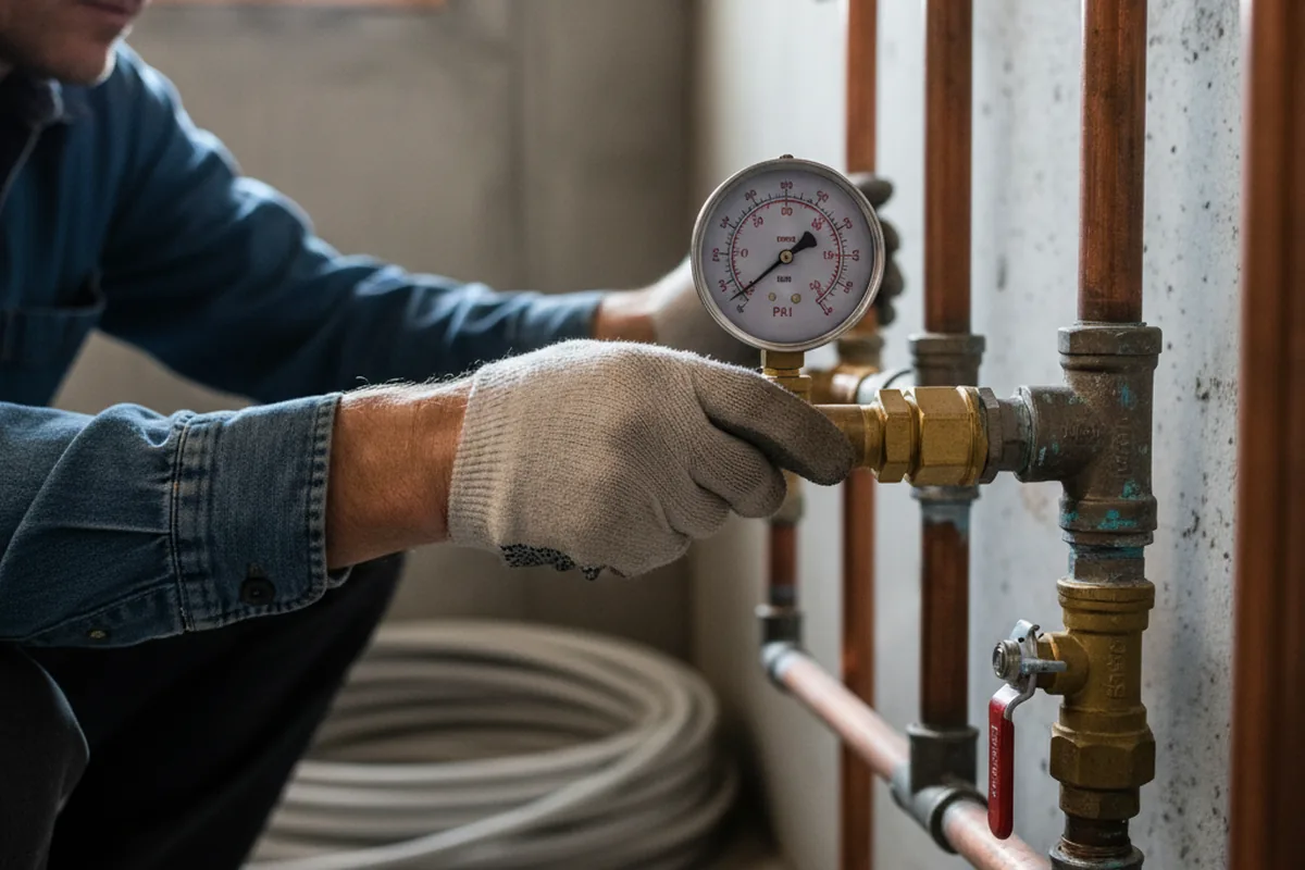 Pressure testing a repaired line during Water Line Repair in Montverde